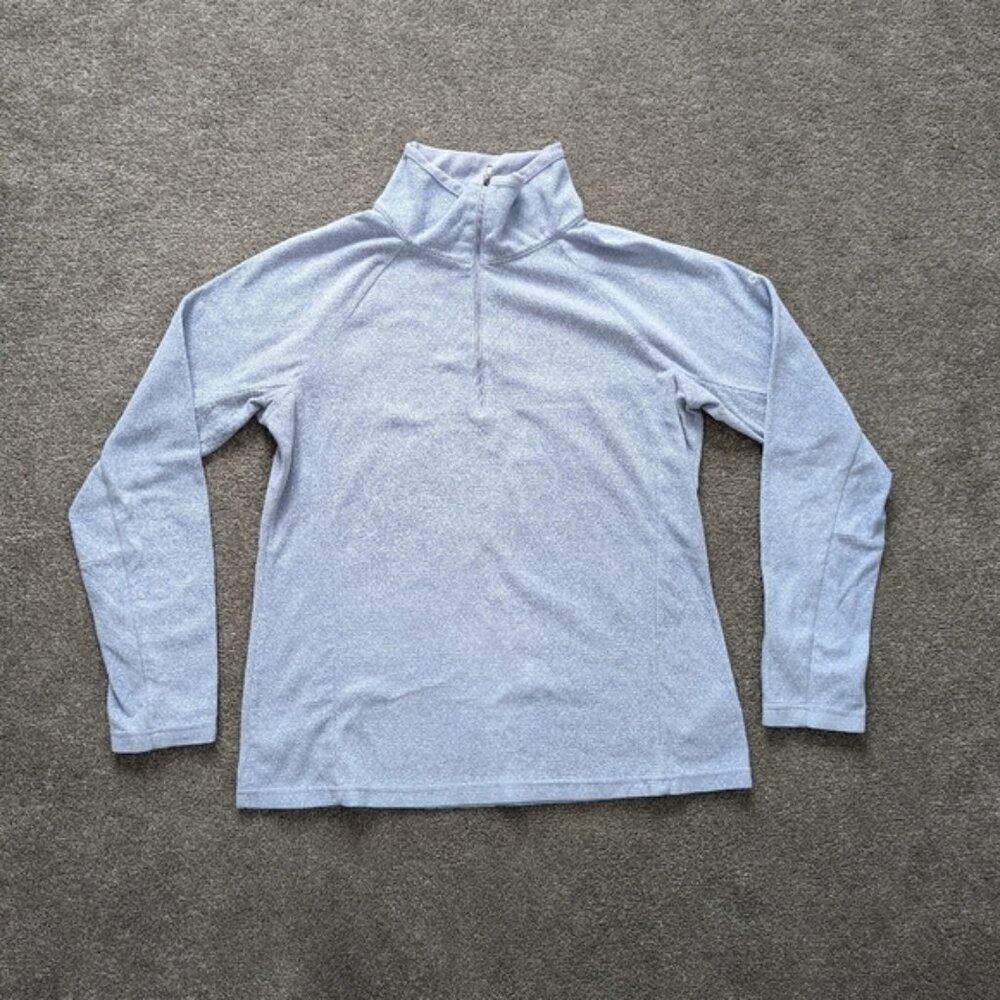 Columbia baby blue white thin fleece pullover women's size Large
